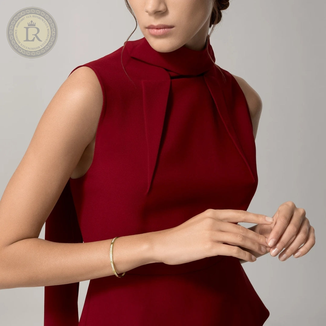 Bracelet LOVE, petit modèle, pavé, or jaune