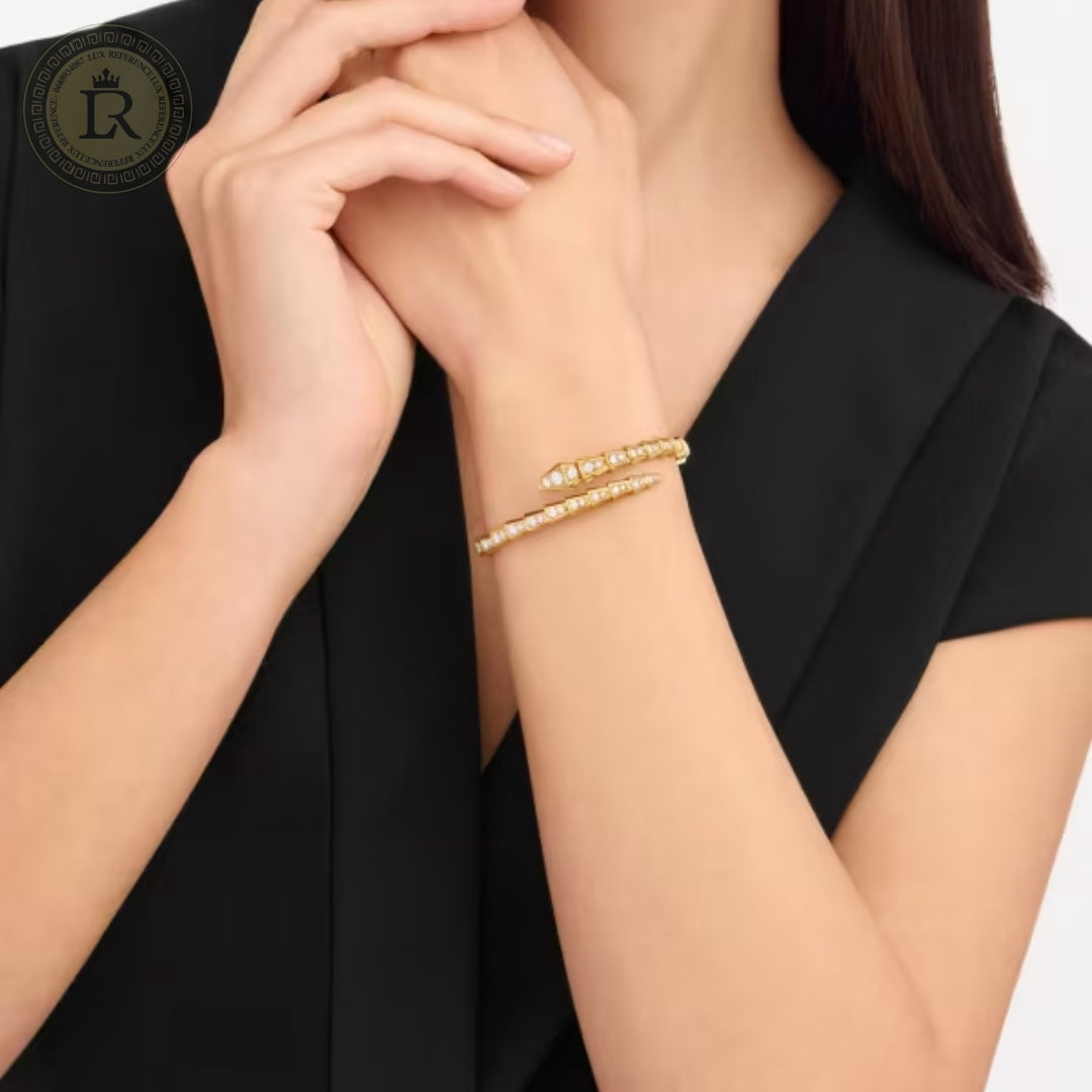 Bracelet Bvlgari Serpenti Viper Diamonds, or jaune