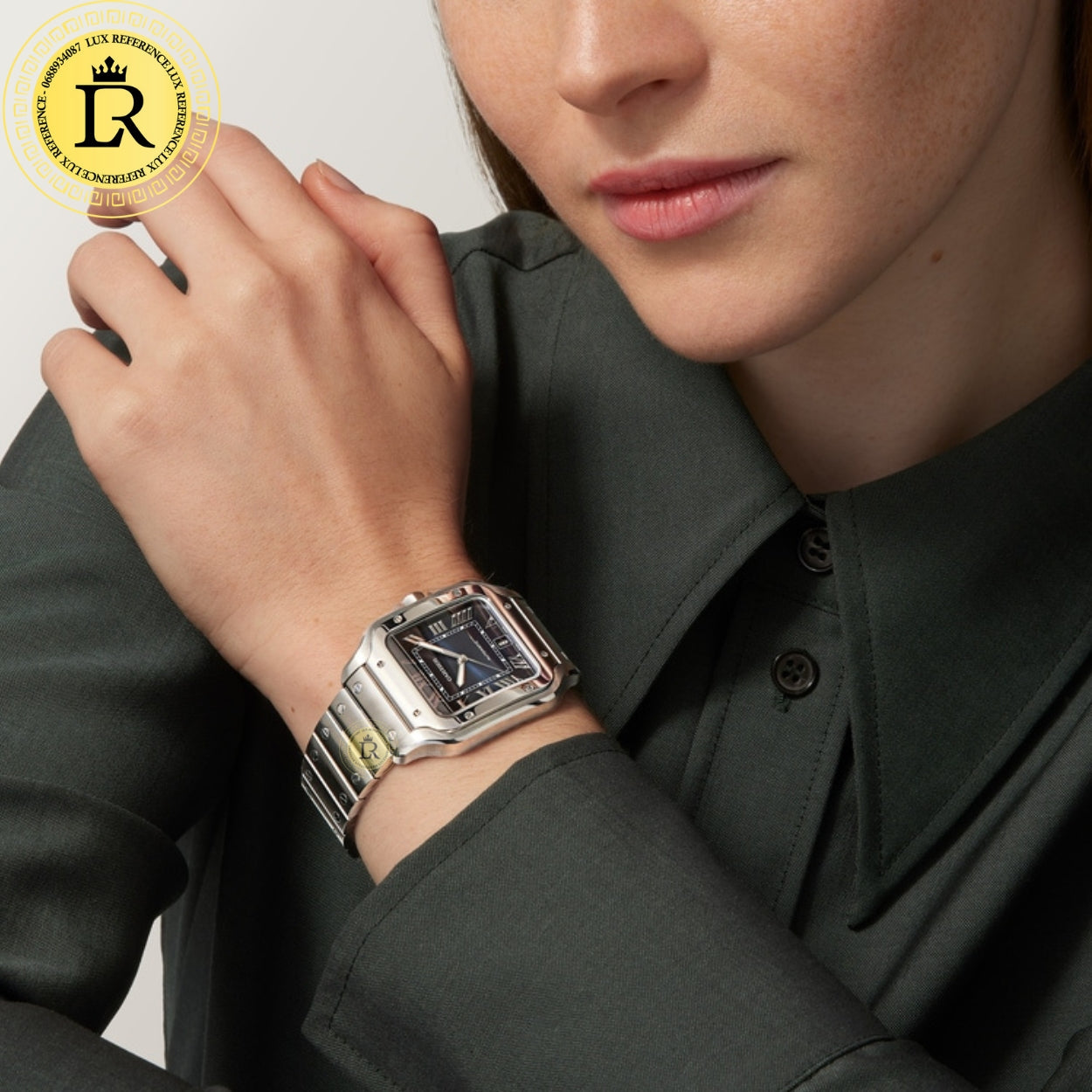 Montre Santos de Cartier bleu