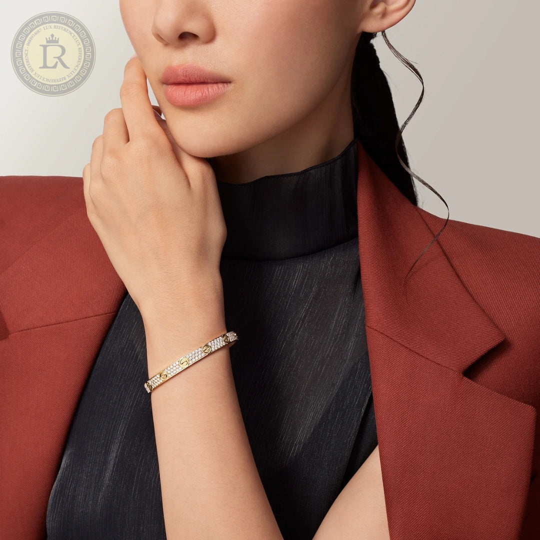 Bracelet Cartier LOVE pavé, Or jaune, diamants