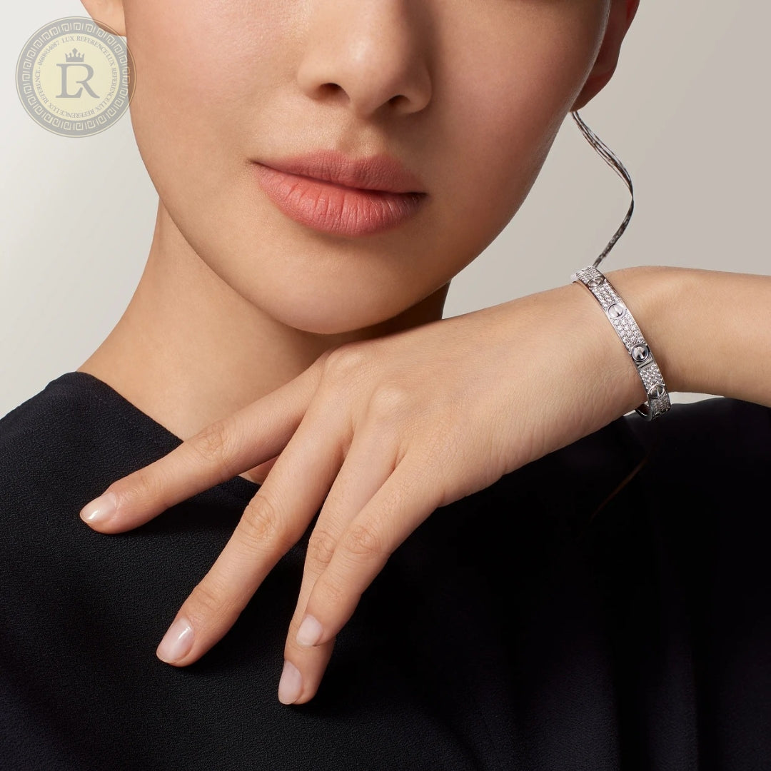 Bracelet Cartier LOVE pavé, Or gris, diamants