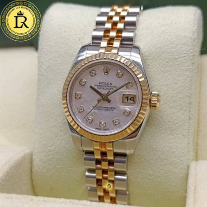 Rolex Lady-Datejust 26mm Gold & Steel MOP Diamond Dial Ref.179173