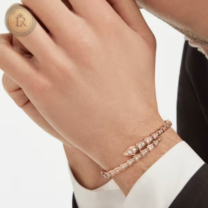 Bracelet Bvlgari Serpenti Viper Diamonds, or rose