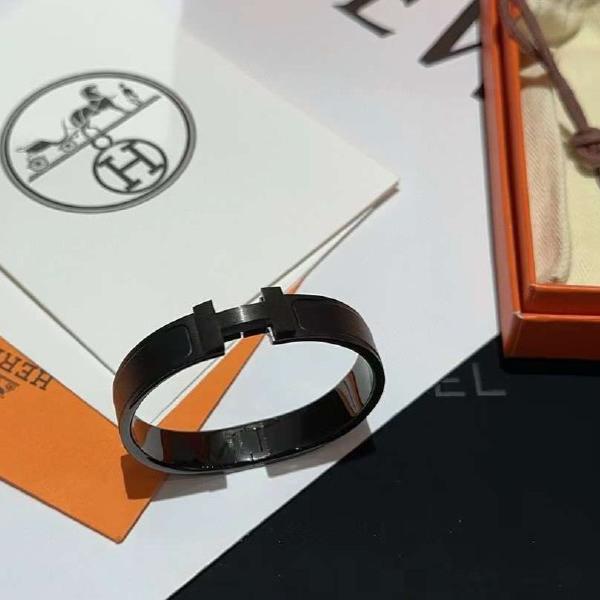 Bracelet homme acier noir HERMÉS CLIC H