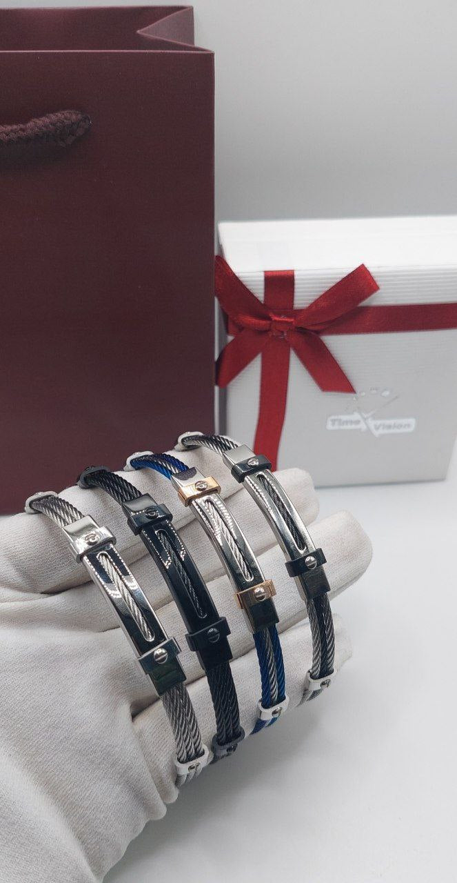 Bracelet homme câble acier