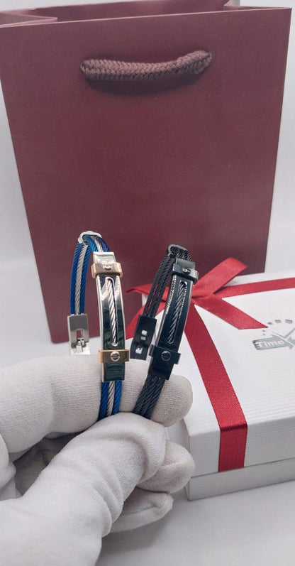 Bracelet homme câble acier