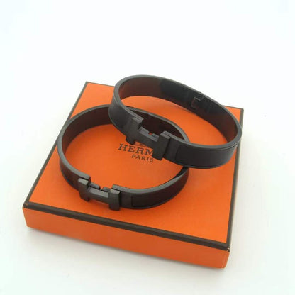 Bracelet homme acier noir HERMÉS CLIC H