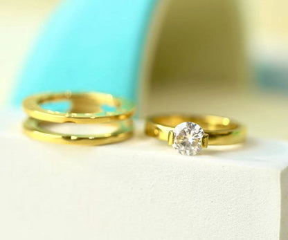 Bague femme acier doré BVLGARI mariage