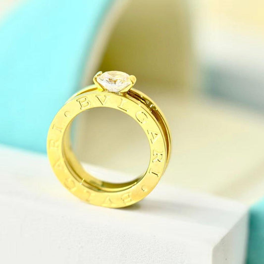 Bague femme acier doré BVLGARI mariage
