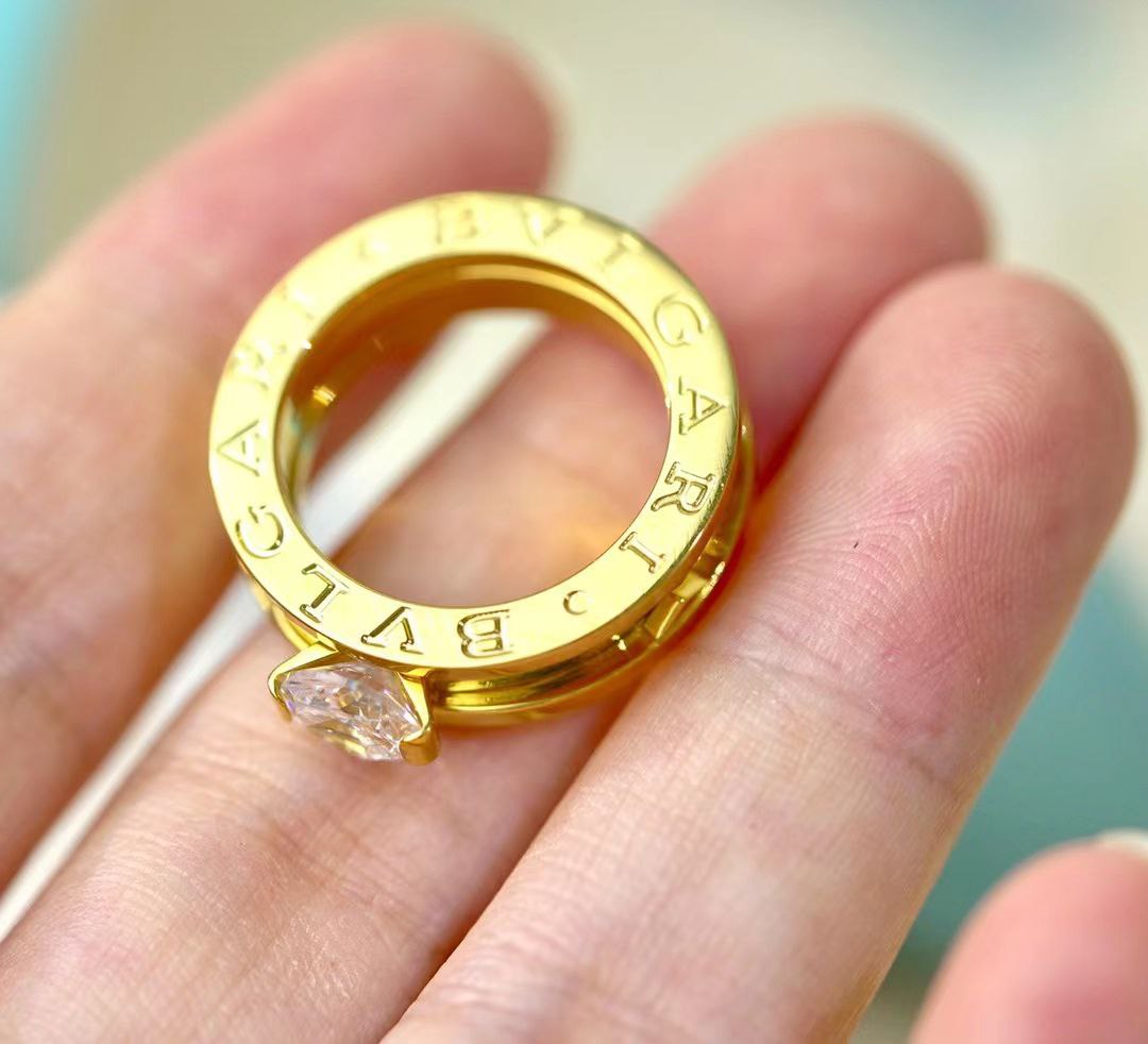 Bague femme acier doré BVLGARI mariage