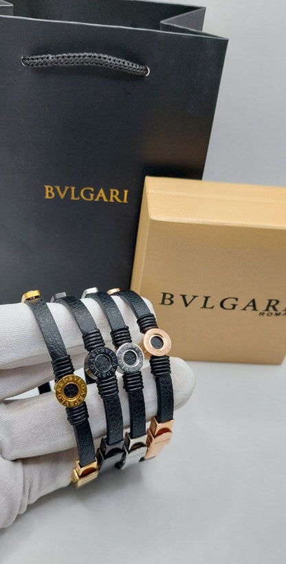 Bracelet cuir homme BVLGARI