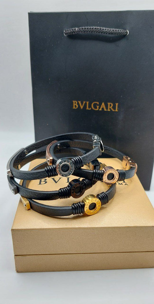 Bracelet cuir homme BVLGARI