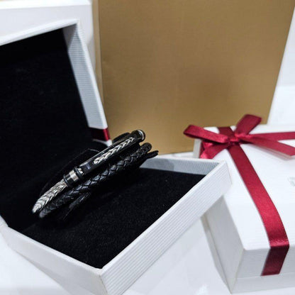 Bracelet homme cuir/ acier