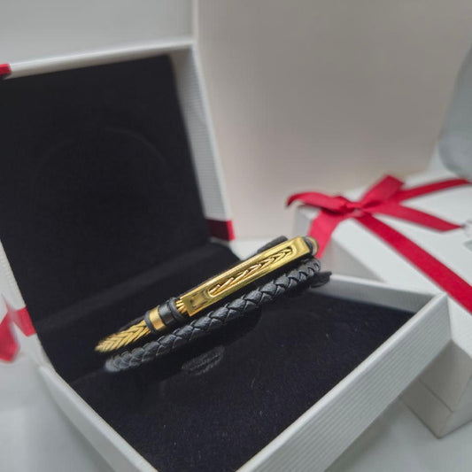 Bracelet homme cuir / acier