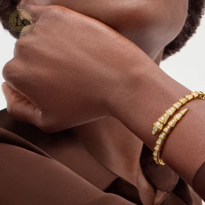 Bracelet Bvlgari Serpenti Viper Diamonds, or jaune