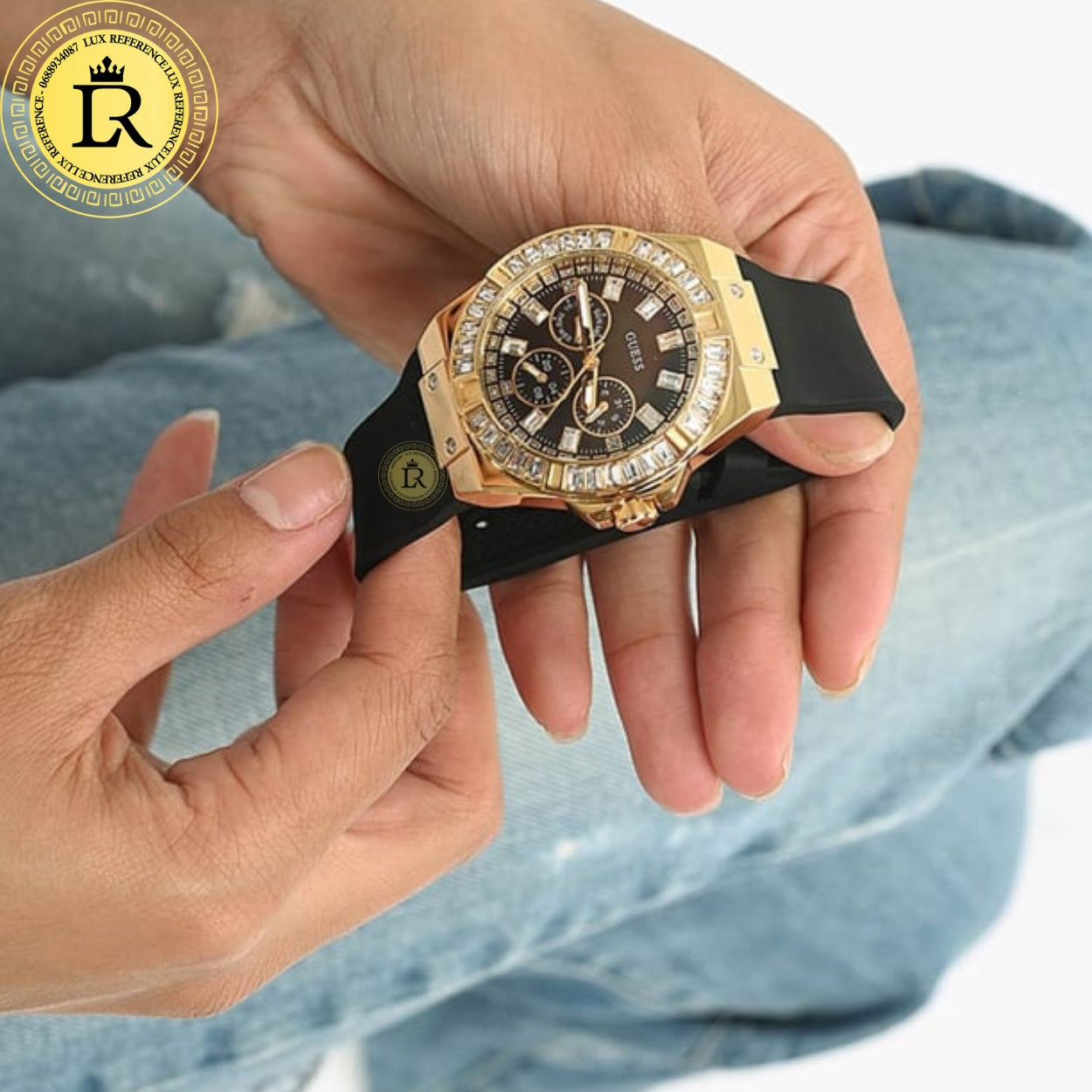 Montre Guess Venus GW0118L2 bracelet silicone noir