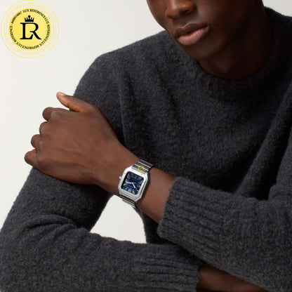 Montre Santos de Cartier bleu