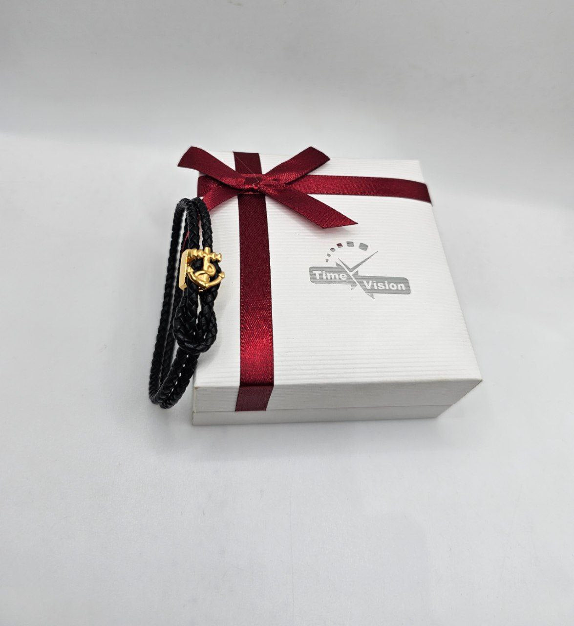 Bracelet homme cuir ANCRE doré ⚓️ acier