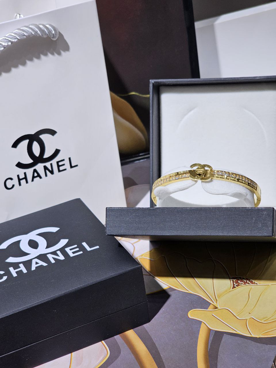 Bracelet femme acier CHANEL strass